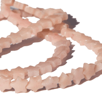 Candy jade, stjerner, lyserøde, 6x3.5mm, streng